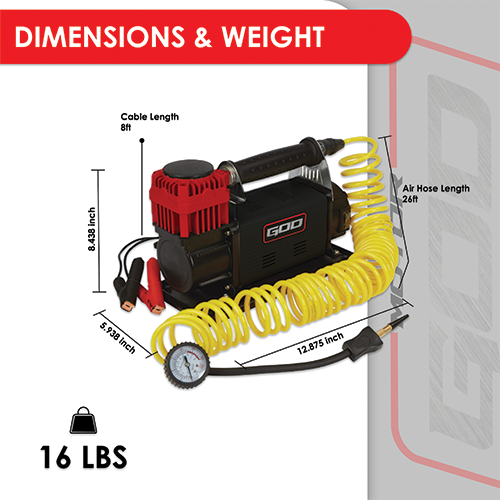 Motor God 12V Portable Air Compressor
