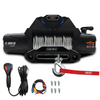 12V-DC Minimum 650 CCA Electric Winch with Wire - A Series-Wound Motor That Stays Cooler During Long pulls - Contains a Hawse Fairlead and Steel Cable Rope (12,000 LBS)