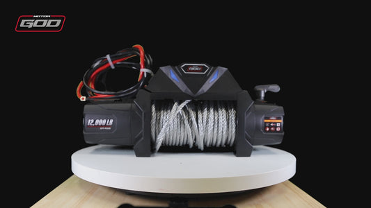 12,000 lb Electric Winch 12V – Heavy Duty Truck & Off-Road Recovery Winch with Steel Cable, Wireless Remote & Hawse Fairlead – High Power Series Wound Motor for Jeep, SUV & Trailer